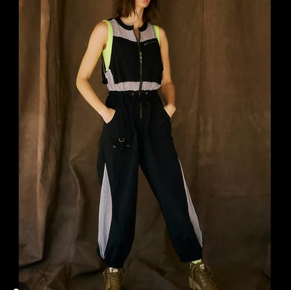 FP Movement by Free People Inhale Onesie in Black
